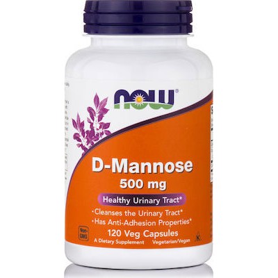 NOW FOODS D-Mannose 500mg Nutritional Supplement With 10 Times More Strong Than Cranberry Action For Urinary Tract Infections x120 Herbal Capsules