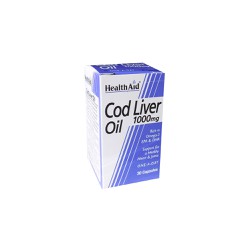 Health Aid Cod Liver Oil 1000mg Συμπλήρωμα Διατροφής Μουρουνέλαιου Σε Κάψουλες Για Εύκολη Λήψη 30 κάψουλες