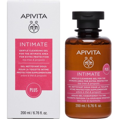 APIVITA Intimate Plus- Απαλό Gel Καθαρισμού Για Την Ευαίσθητη Περιοχή Για Επιπλέον Προστασία Με Tea Tree & Πρόπολη 200ml