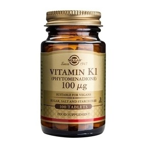 Solgar Vitamin K1 100μg για Πήξη του Αίματος & Οστ