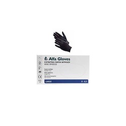 Alfa Gloves Εξεταστικά Γάντια Νιτριλίου Μιας Χρήσεως Μαύρο Χρώμα Large 100 τεμάχια