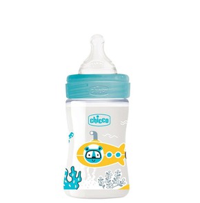 Chicco Plastic Bottle Well Being Blue With Silicon