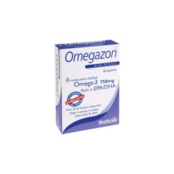 Health Aid Omegazon Blister Συμπλήρωμα Διατροφής Ιχθυελαίου Διπλής Μοριακής Απόσταξης Χωρίς Να Αφήνει Την Επίγευση Ψαριού 30 κάψουλες
