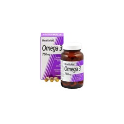 Health Aid Omega 3 750mg Fatty Acids EPA/DHA Dietary Supplement Contributing to the Normal Function of the Heart 30 capsules