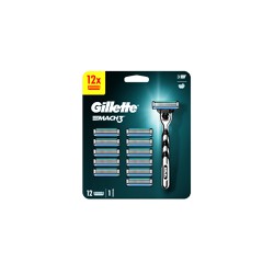 Gillette Mach3 Men's Shaver Handle 1pc & Replacement Heads 12pc