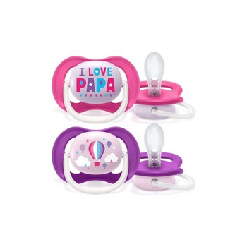 AVENT ULTRA AIR HAPPY SILICONE PACIFIER 6-18M PINK
