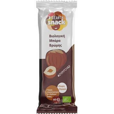 BIOEARTH Snack Βιολογική Μπάρα Βρώμης Με Φουντούκι 60g