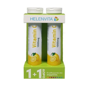 1+1 FREE Helenvita Vitamin C 1000mg, 2x20 Efferves