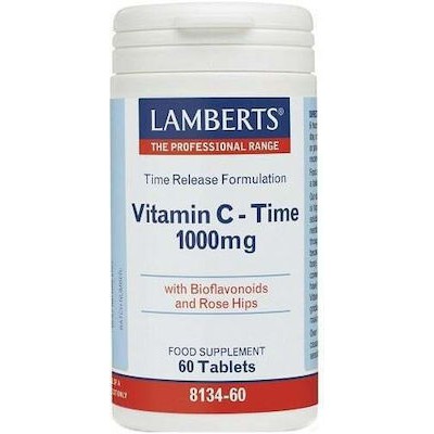 LAMBERTS Vitamin C Time 1000mg Συμπλήρωμα Διατροφής Με Βιταμίνη C Για Τόνωση Του Οργανισμού & Ενίσχυση Του Ανοσοποιητικού, 60 Ταμπλέτες