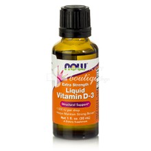 Now Vitamin D3 1000 IU Liquid - Ανοσοποιητικο/Οστά, 28,4ml