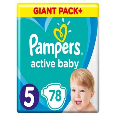 PAMPERS Active Baby Diapers No.5 11-16Kgr 78 Pieces Giant Pack