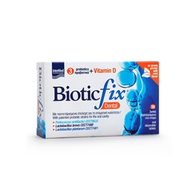 INTERMED Biotic Fix Dental Συμπλήρωμα Διατροφής Με Προβιοτικά + Βιταμίνη D 30 Δισκία