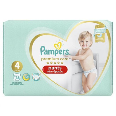 PAMPERS Baby Diapers Panties Premium Pants No.4 9-15Kgr 38 Pieces Jumbo Pack