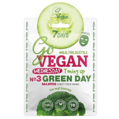 7DAYS Face Mask Go Vegan Wednesday "Green Day" 25g