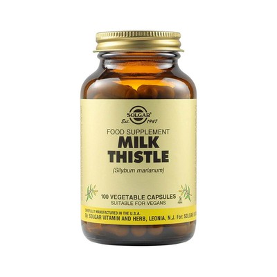 SOLGAR Milk Thistle Dietary Supplement With Thistle Extract With Antioxidant & Anti-Inflammatory Properties x100 Herbal Capsules