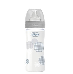 Chicco Well-Being Glass Bottle with Silicone Nippl