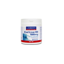 Lamberts Cod Liver Oil 1000mg Μουρουνέλαιο Με Ωμέγα 3 Για Τη Διατήρηση Της Καλής Υγείας Της Καρδιάς 180 κάψουλες