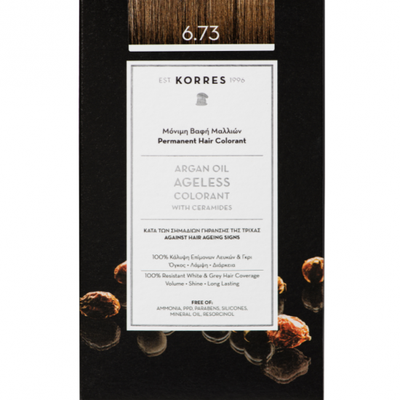 KORRES Argan Oil Ageless Advanced Colorant Βαφή Μαλλιών 6.73 Χρυσό Κακάο