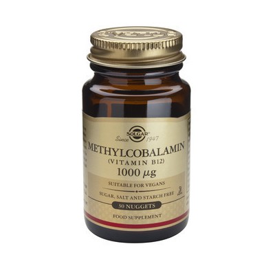 SOLGAR Methylcobalamin (Vitamin B12) 1000µg Συμπλήρωμα Διατροφής Με Βιταμίνη Β-12 Για Υγιές Καρδιαγγειακό Σύστημα x30 Υπογλώσσια Δισκία