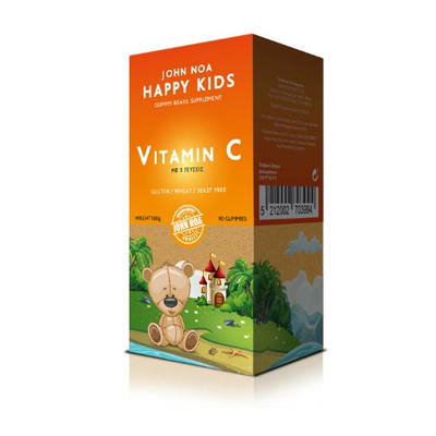 JOHN NOA Happy Kids Vitamin Παιδικό Συμπλήρωμα Διατροφής Με Βιταμίνη C Σε Ζελεδάκια Με 3 Γεύσεις x90