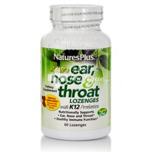 Natures Plus Adult's Ear, Nose & Throat - Ανώτερο Αναπνευστικό Σύστημα, 60 lozenges 