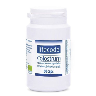 HEALTHCODE Lifecode Colostrum Πρωτόγαλα Ελεγχόμενης Βιολογικής Εκτροφής Φυσικό Συμπλήρωμα Διατροφής Ιδανικό για την Ολιστική Ενίσχυση του Ανθρώπινου Οργανισμού x60 Κάψουλες