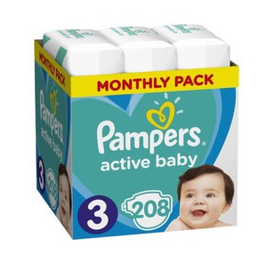Pampers Active Baby Diapers Size 3 (6-10 kg), Mont