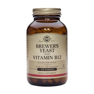 SOLGAR Brewer's Yeast With Vitamin B12 500mg Συμπλήρωμα Διατροφής Με Φυσική Μαγιά & Βιταμίνη B12 Πλούσια Πηγή Βιταμινών B Για Την Ελάττωση Της Κόπωσης x250 Δισκία