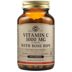 SOLGAR Vitamin C 1000mg with rose hips 100tabs