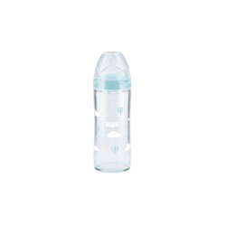 Nuk New Classic First Choice+ Glass Bottle With Silicone Nipple Size 1 0-6 Months 240ml