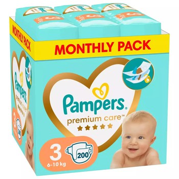 PAMPERS PREMIUM CARE MONTHLY PACK No3 (200ΤΜΧ)