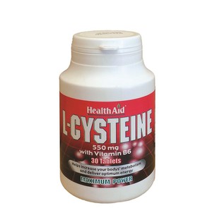 Health Aid L-Cysteine 550mg - Vit B6 30 Tablets