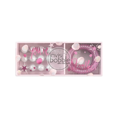 Invisibobble Sparks Flying Duo Μοναδικό Gift Box, Waver Crystal Clear 3 Τεμάχια & Slim Glitter 3 Τεμάχια