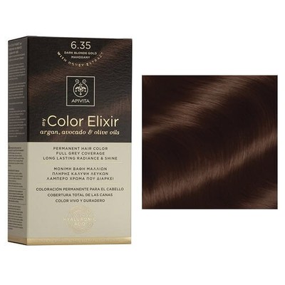 APIVITA Μόνιμη Βαφή Μαλλιών My Color Elixir Νο6.35 Ξανθό Σκούρο Μελί Μαονί