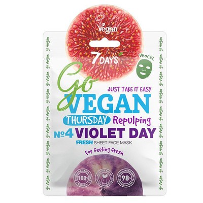7DAYS Face Mask Go Vegan Thursday "Violet Day" 25g