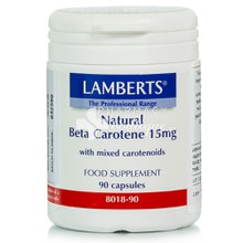 Lamberts Natural BETA CAROTENE (Vitamin A) 15mg, 90caps (8018-90)