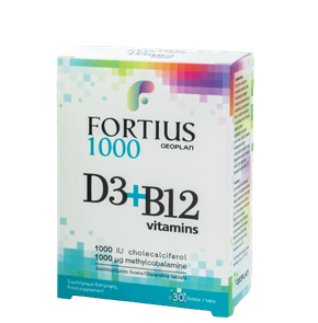Fortius 1000 D3 & B12 Vitamins 1000IU-Συμπλήρωμα Δ