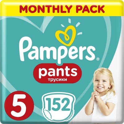 PAMPERS Baby Diapers Pants No.5 12-17Kgr 152 Pieces Monthly Pack