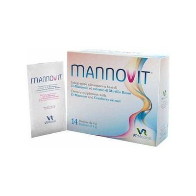 VR MEDICAL MannoVit Συμπλήρωμα Διατροφής Για Την Αντιμέτωπιση Της Ουρολοίμωξης 14 φακελάκια x4g