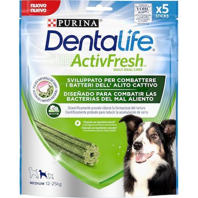 PURINA Dentalife Activfresh Medium Anti-Bad Dog Dental Treat 5 Pieces