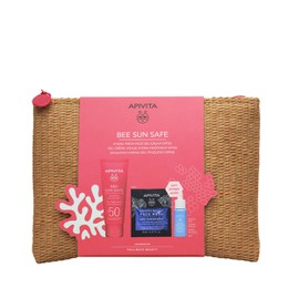 Apivita Πακέτο Προσφοράς Bee Sun Safe με Hydra Fresh Face Gel Cream SPF50, 50ml & Aqua Beelicious Booster, 10ml & Express Beauty Face Mask Sea Lavender, 2x8ml