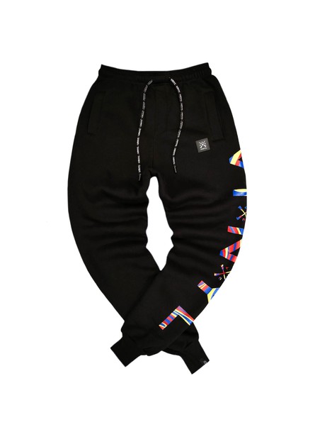 Vinyl art clothing be colorful pants - black