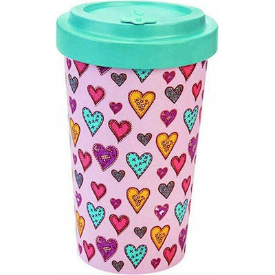 WOODWAY BAMBOO CUP CANDY HEARTS 500ML