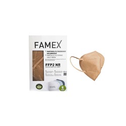 Famex Μάσκα Υψηλής Προστασίας FFP2 Καφέ 10 τεμάχια