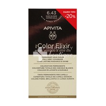 Apivita Hair Color Elixir - 6.43 Ξανθό Σκούρο Χάλκινο Μελί, 50ml (Promo -20%)