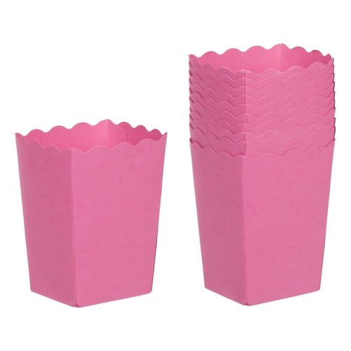 Kuti per snack ngjyre roze 10cp 8x8x12cm