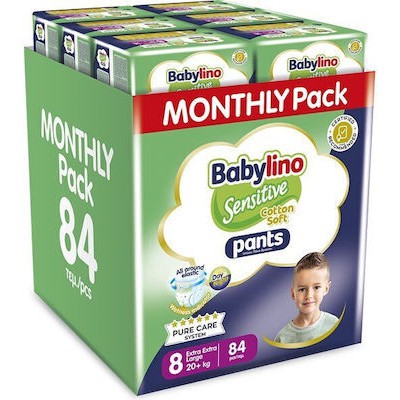 BABYLINO Pants Cotton Soft N8 20+ kg (14x6) 84 Tεμάχια Monthly Pack