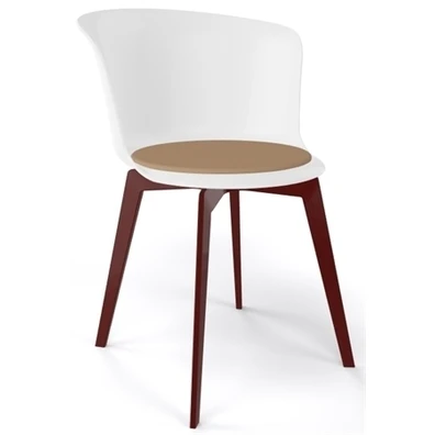 Καρέκλα 55x51x79(47) Gaber Epica Λευκό-Καφέ