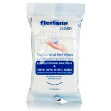 Power Health Fleriana Antibacterial Wet Wipes - Αντιβακτηριακά υγρά μαντηλάκια χεριών με άρωμα λεμόνι, 15τμχ