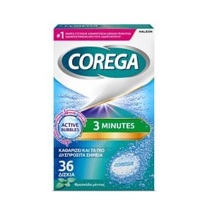 Corega 3 Minutes Denture Cleaners, 36 Tablets